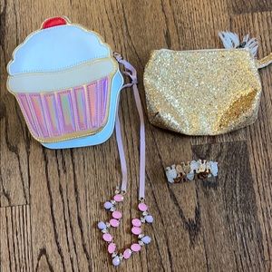 J Crew crewcuts girls gold clutch, jewelry